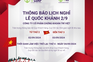 TVB THÔNG BÁO LỊCH NGHỈ LỄ QUỐC KHÁNH 2/9/2024